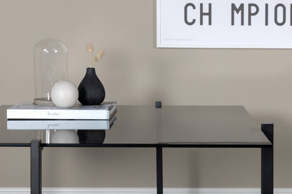 Hybrid Couchtisch aus Glas/Metall in Schwarz