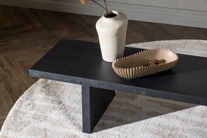Yakunik Couchtisch aus Gummibaumholz/MDF in Schwarz