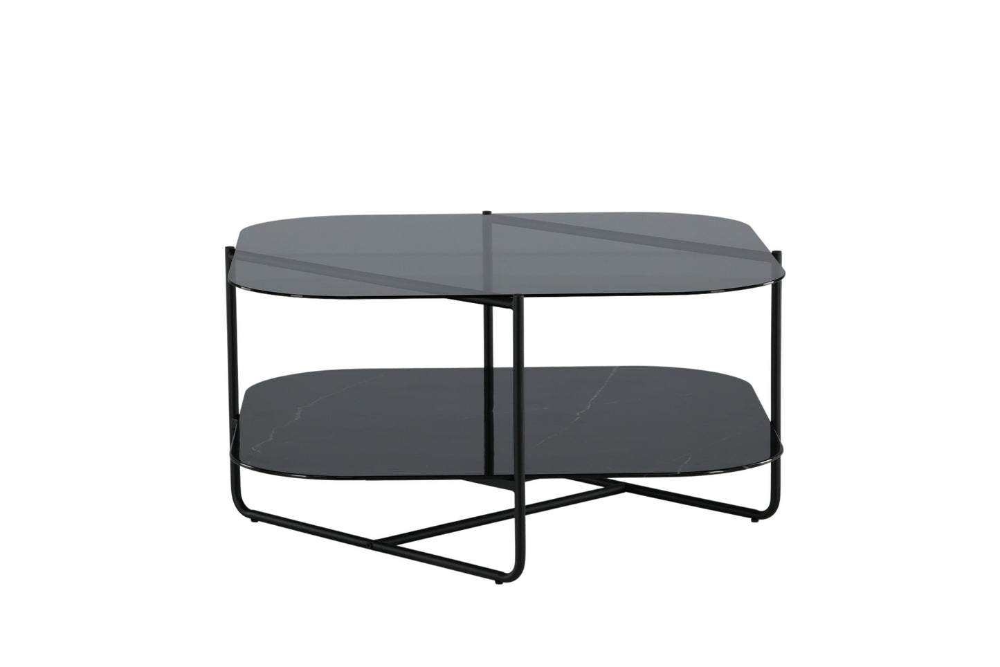 un-line Sofatisch aus Glas in Schwarz