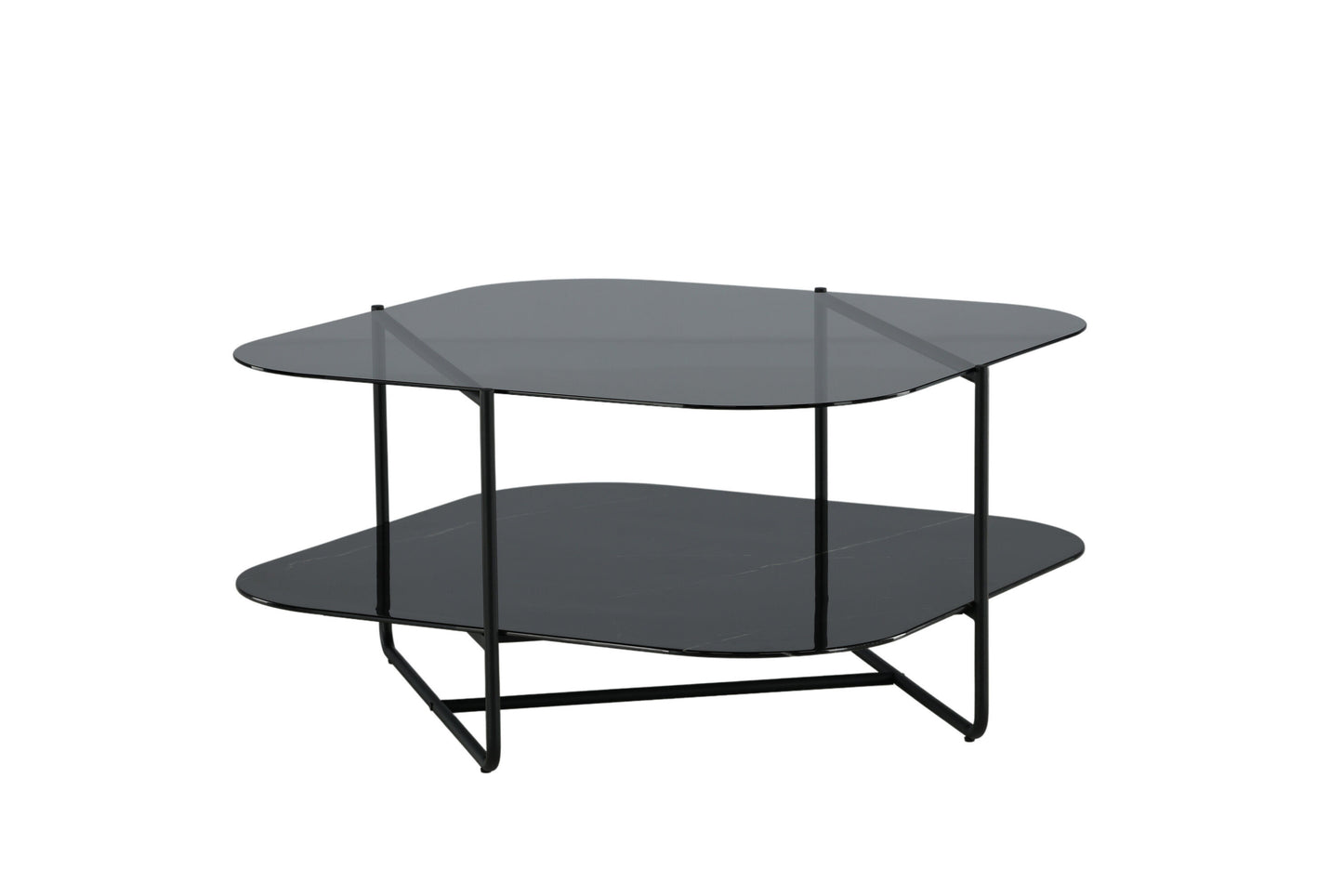 un-line Sofatisch aus Glas in Schwarz