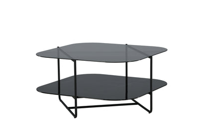 un-line Sofatisch aus Glas in Schwarz
