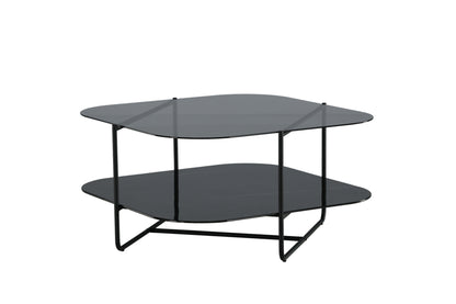 un-line Sofatisch aus Glas in Schwarz