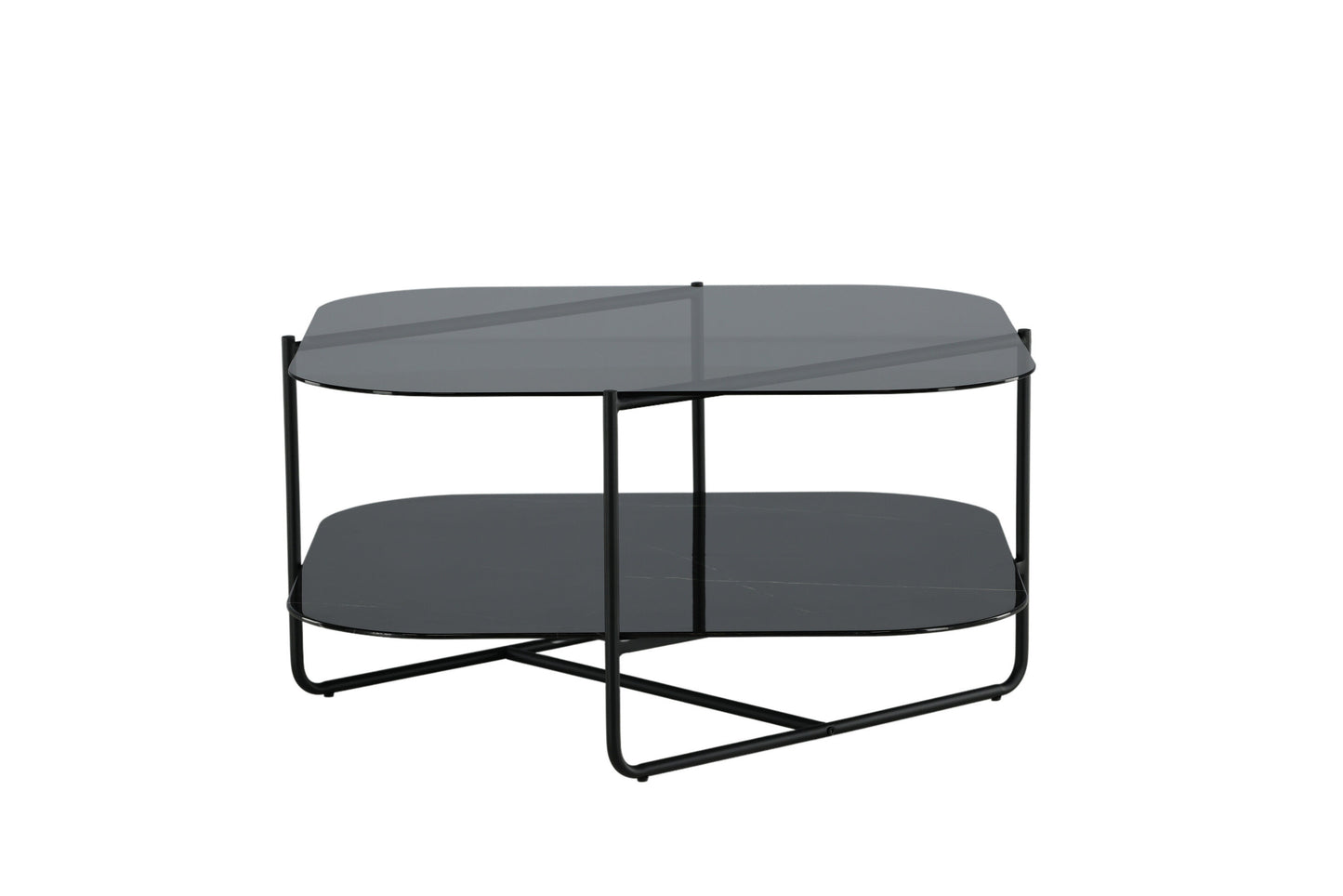 un-line Sofatisch aus Glas in Schwarz
