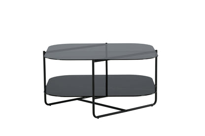 un-line Sofatisch aus Glas in Schwarz