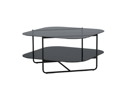 un-line Sofatisch aus Glas in Schwarz