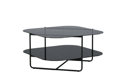 un-line Sofatisch aus Glas in Schwarz
