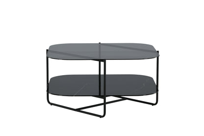 un-line Sofatisch aus Glas in Schwarz