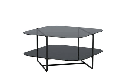 un-line Sofatisch aus Glas in Schwarz