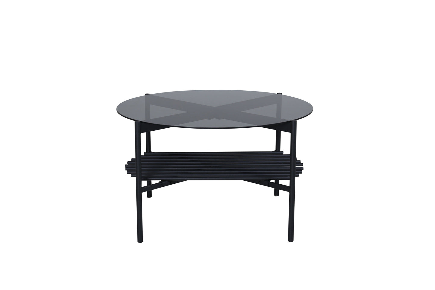 Von Staf Couchtisch aus Glas/Metall in Schwarz, Ø 80cm