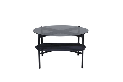 Von Staf Couchtisch aus Glas/Metall in Schwarz, Ø 80cm