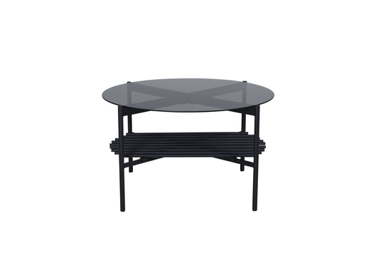 Von Staf Couchtisch aus Glas/Metall in Schwarz, Ø 80cm