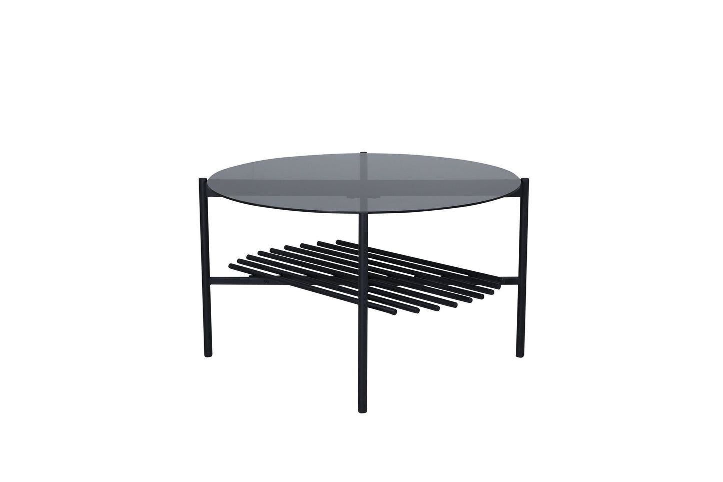 Von Staf Couchtisch aus Glas/Metall in Schwarz, Ø 80cm