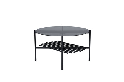 Von Staf Couchtisch aus Glas/Metall in Schwarz, Ø 80cm