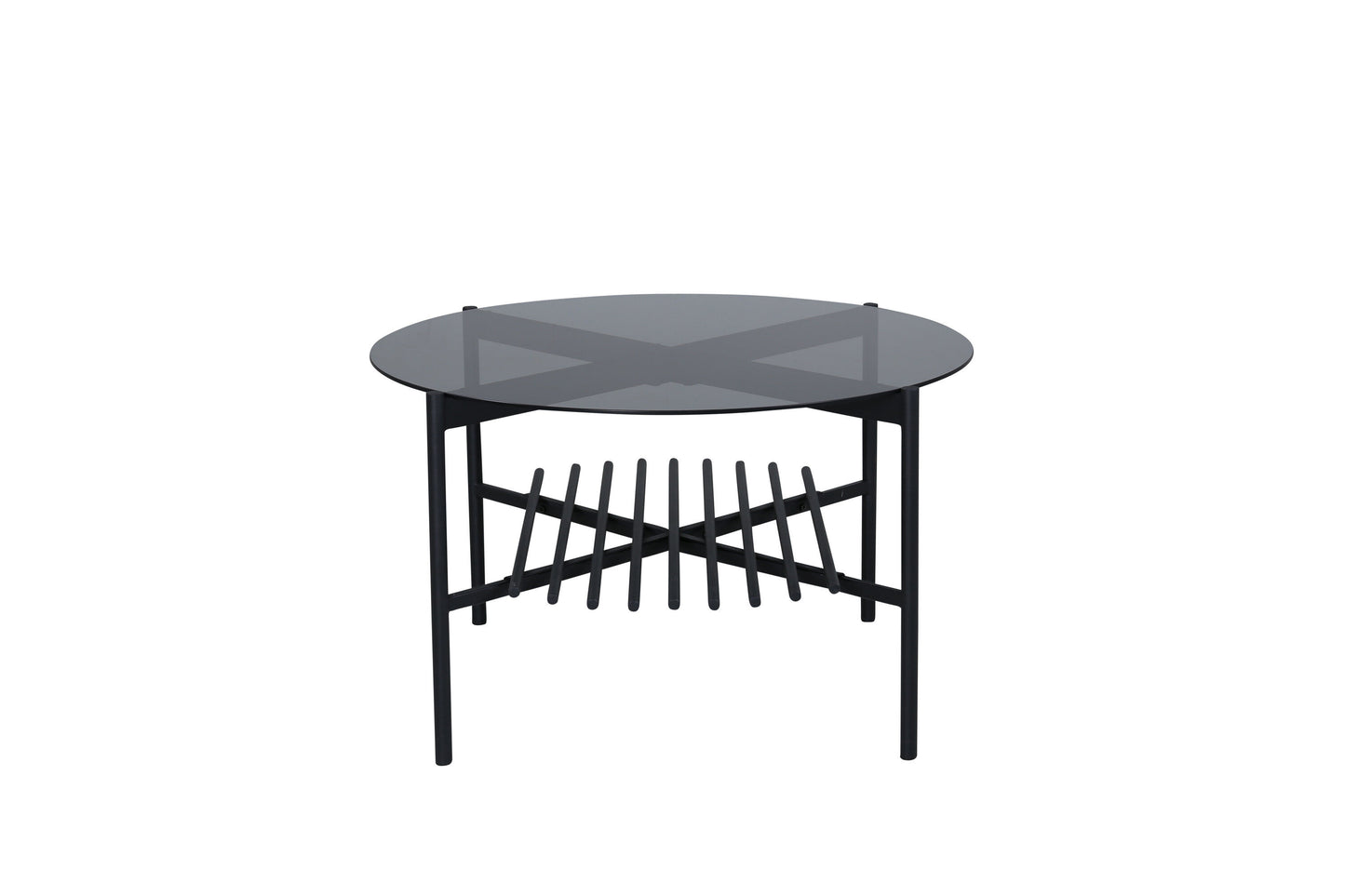 Von Staf Couchtisch aus Glas/Metall in Schwarz, Ø 80cm