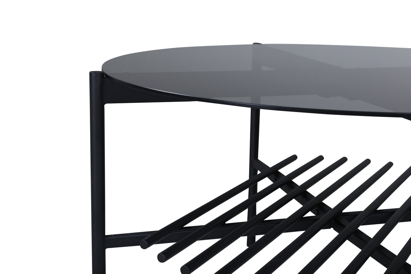 Von Staf Couchtisch aus Glas/Metall in Schwarz, Ø 80cm