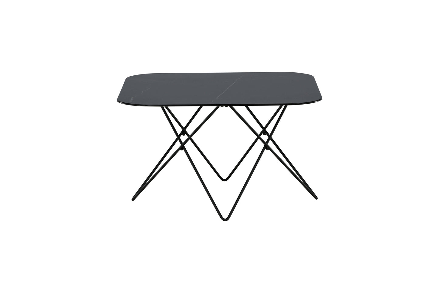 Tristar Couchtisch aus Metall und Glas in Schwarz