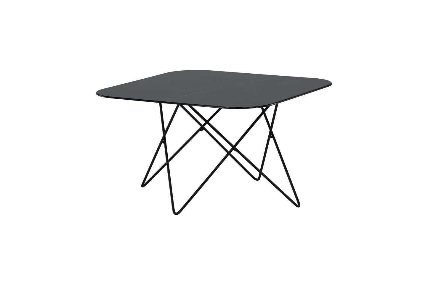 Tristar Couchtisch aus Metall und Glas in Schwarz