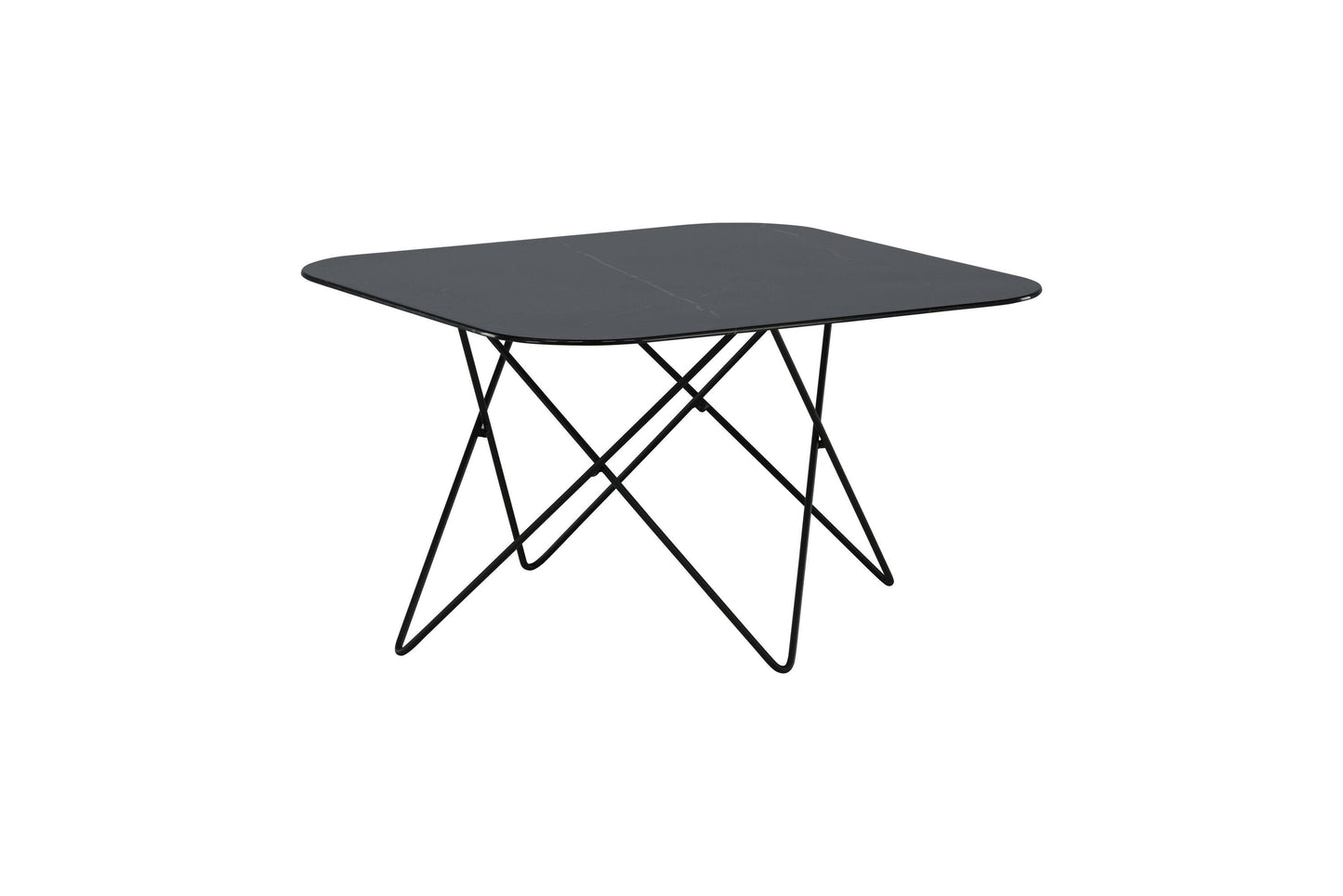 Tristar Couchtisch aus Metall und Glas in Schwarz