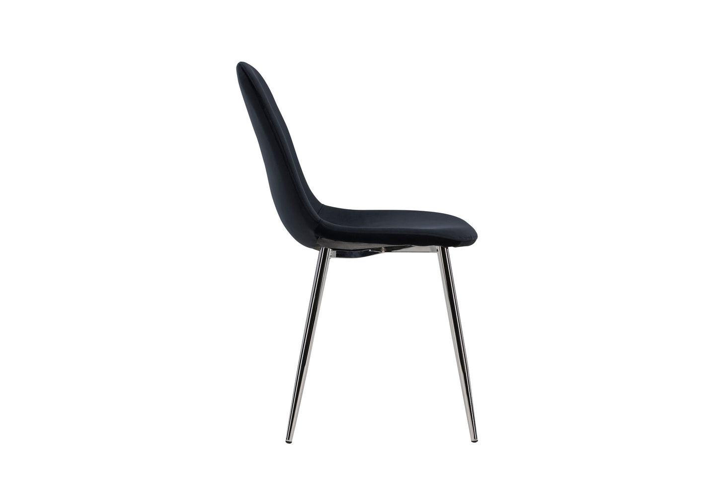 Polar Esszimmerstühle, 2er Set, schwarze Samtoptik