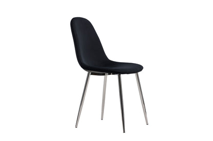Polar Esszimmerstühle, 2er Set, schwarze Samtoptik