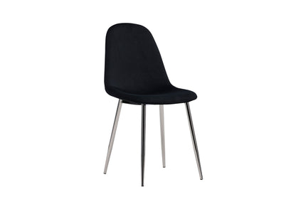 Polar Esszimmerstühle, 2er Set, schwarze Samtoptik