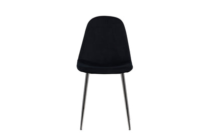 Polar Esszimmerstühle, 2er Set, schwarze Samtoptik