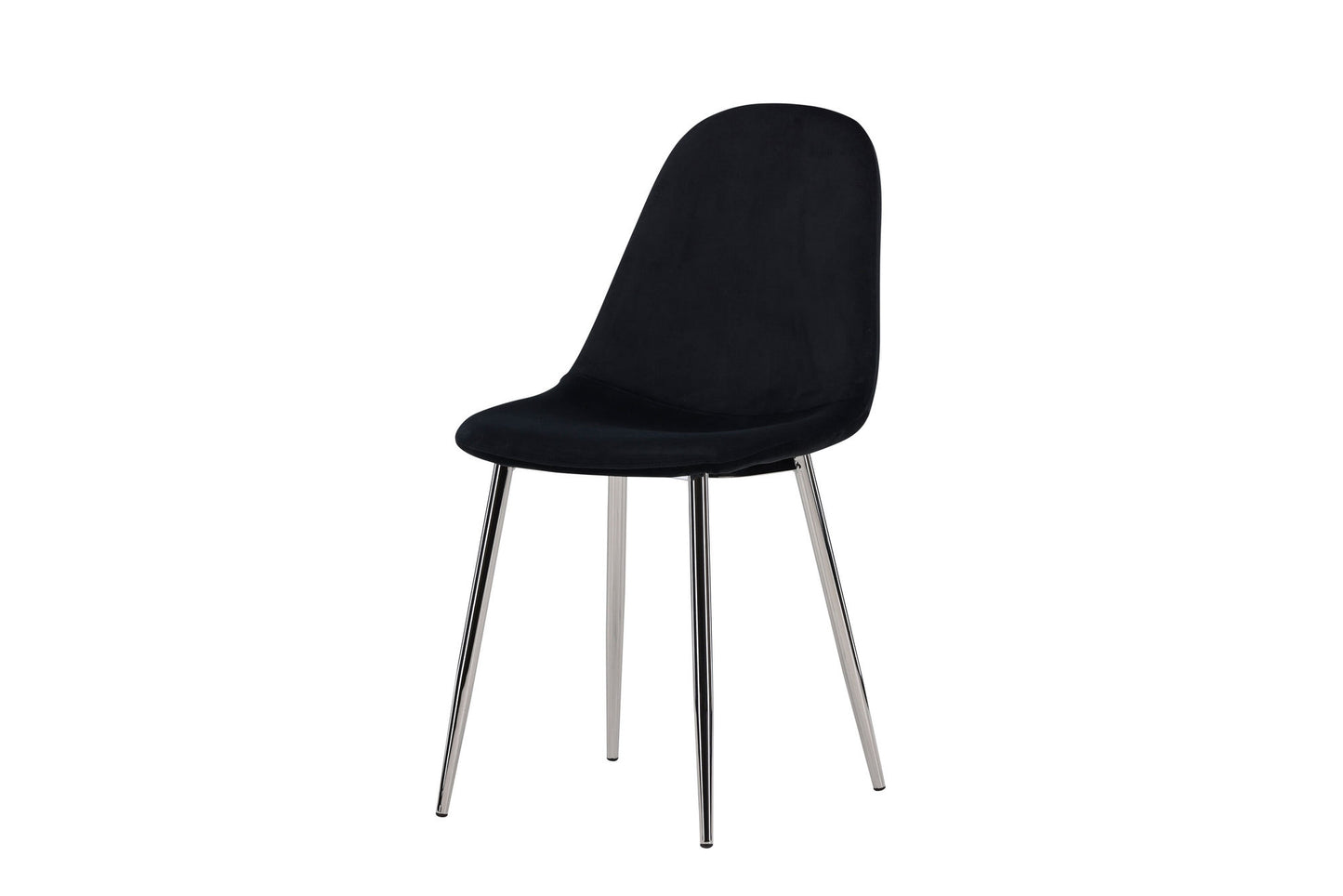 Polar Esszimmerstühle, 2er Set, schwarze Samtoptik