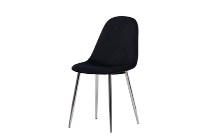 Polar Esszimmerstühle, 2er Set, schwarze Samtoptik