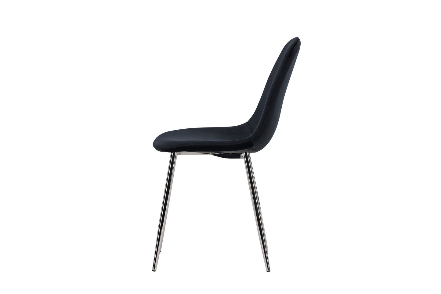 Polar Esszimmerstühle, 2er Set, schwarze Samtoptik