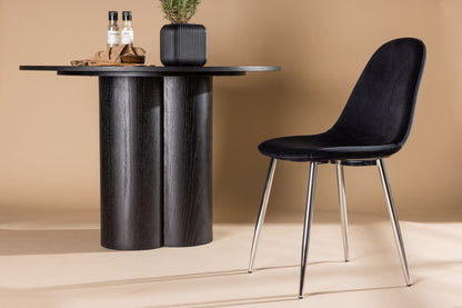 Polar Esszimmerstühle, 2er Set, schwarze Samtoptik