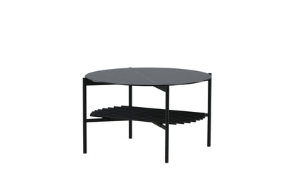 Von Staf Couchtisch aus Marmorglas/Metall in Schwarz, Ø 80cm