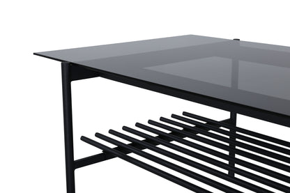Von Staf Sofatisch aus Stahl und Rauchglas in Schwarz