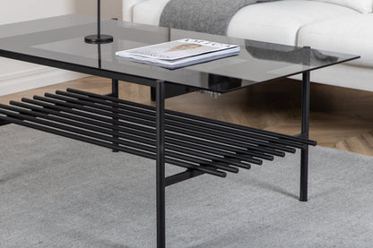 Von Staf Sofatisch aus Stahl und Rauchglas in Schwarz