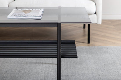 Von Staf Sofatisch aus Stahl und Rauchglas in Schwarz