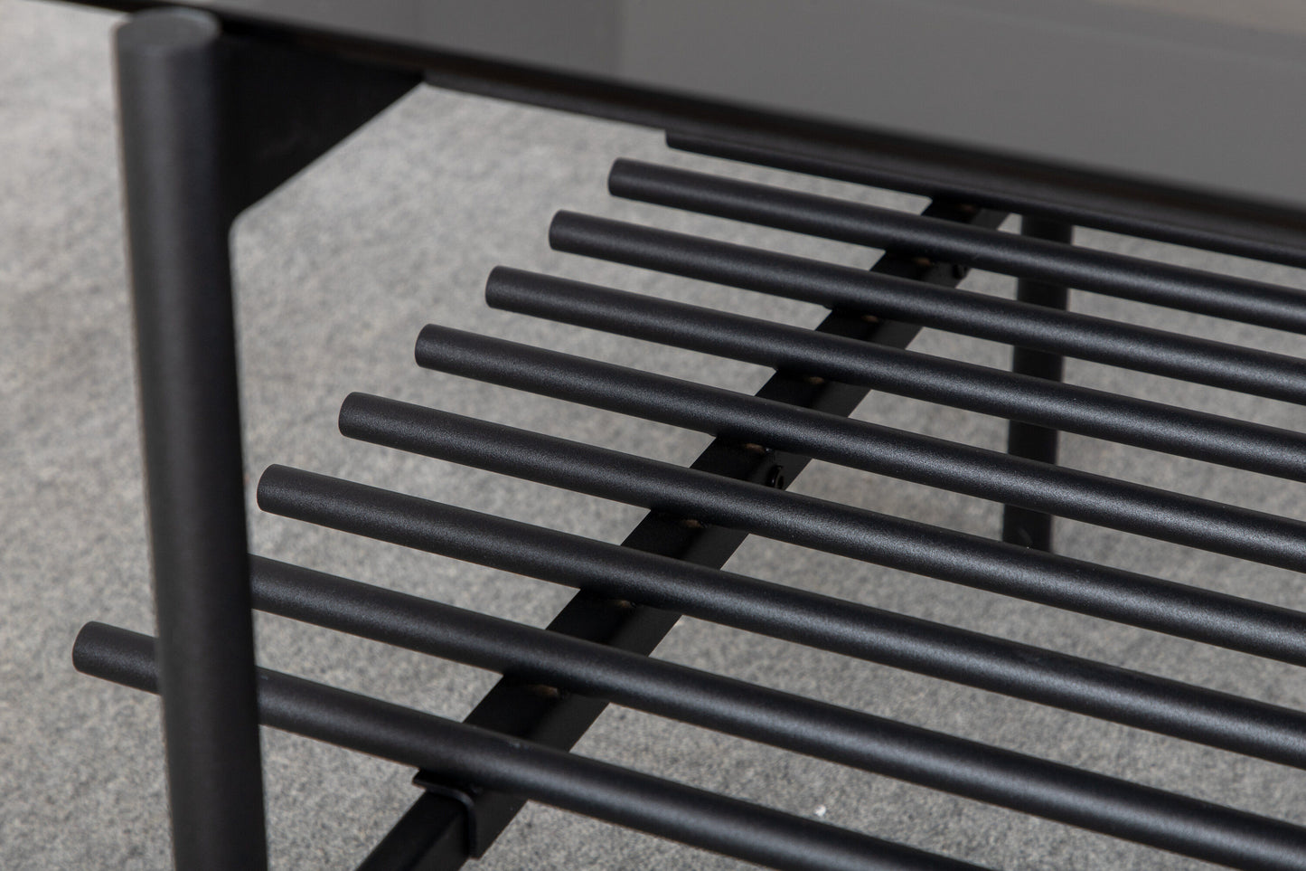 Von Staf Sofatisch aus Stahl und Rauchglas in Schwarz