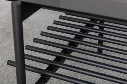 Von Staf Sofatisch aus Stahl und Rauchglas in Schwarz