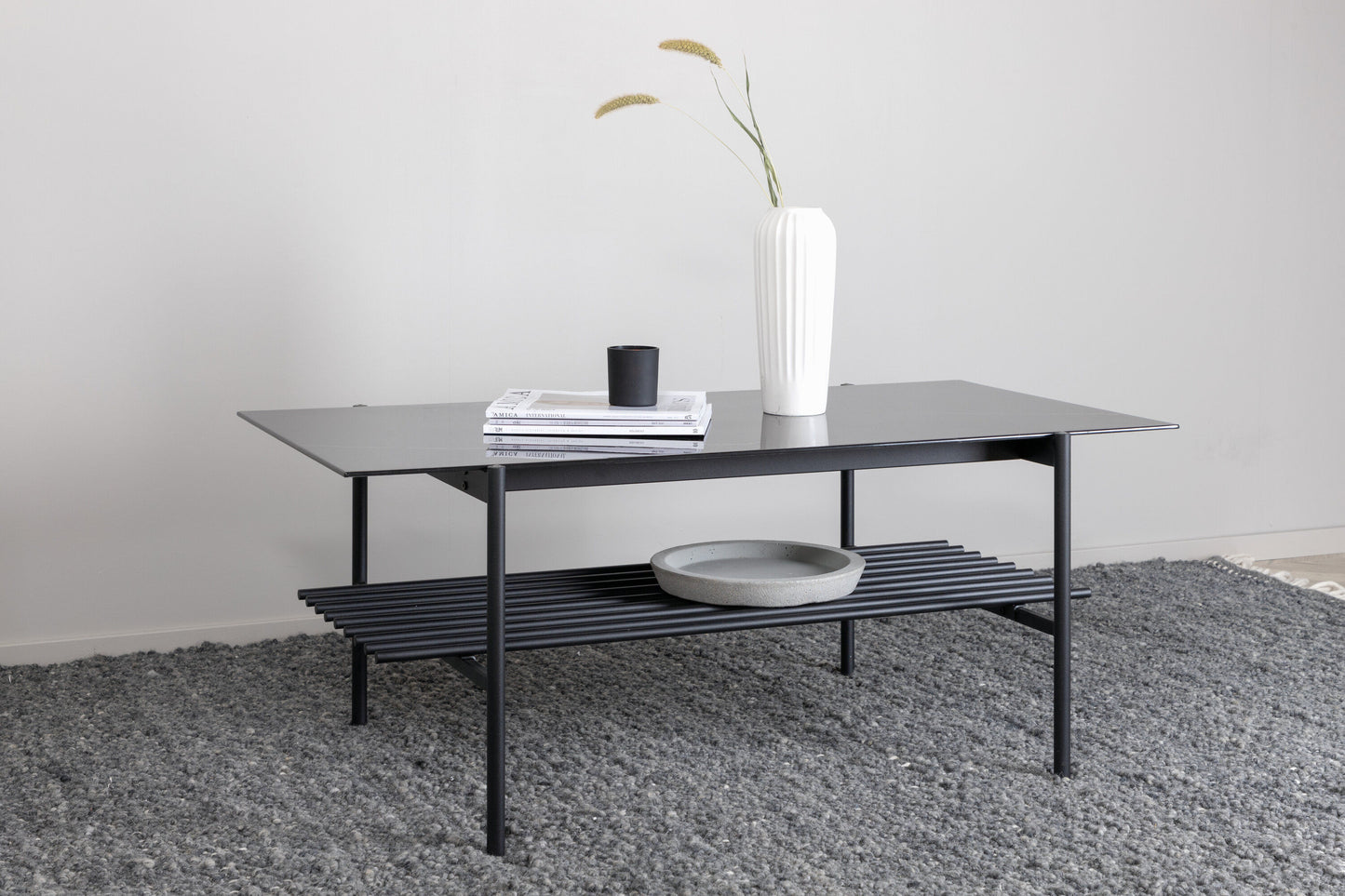 Von Staf Sofatisch aus Stahl und Glas in Schwarz