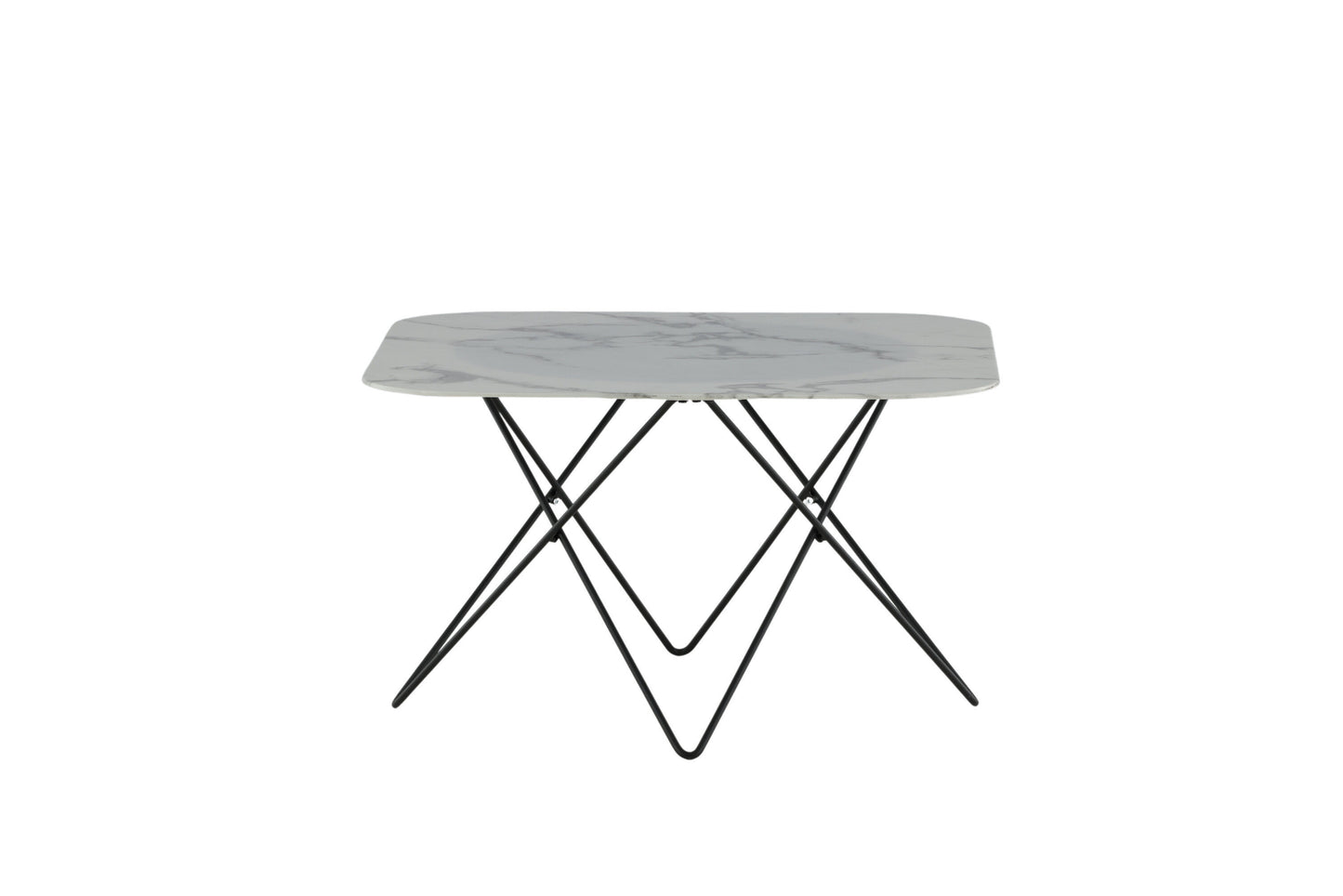 Tristar Couchtisch aus Metall und Glas in Weiß