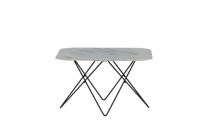 Tristar Couchtisch aus Metall und Glas in Weiß