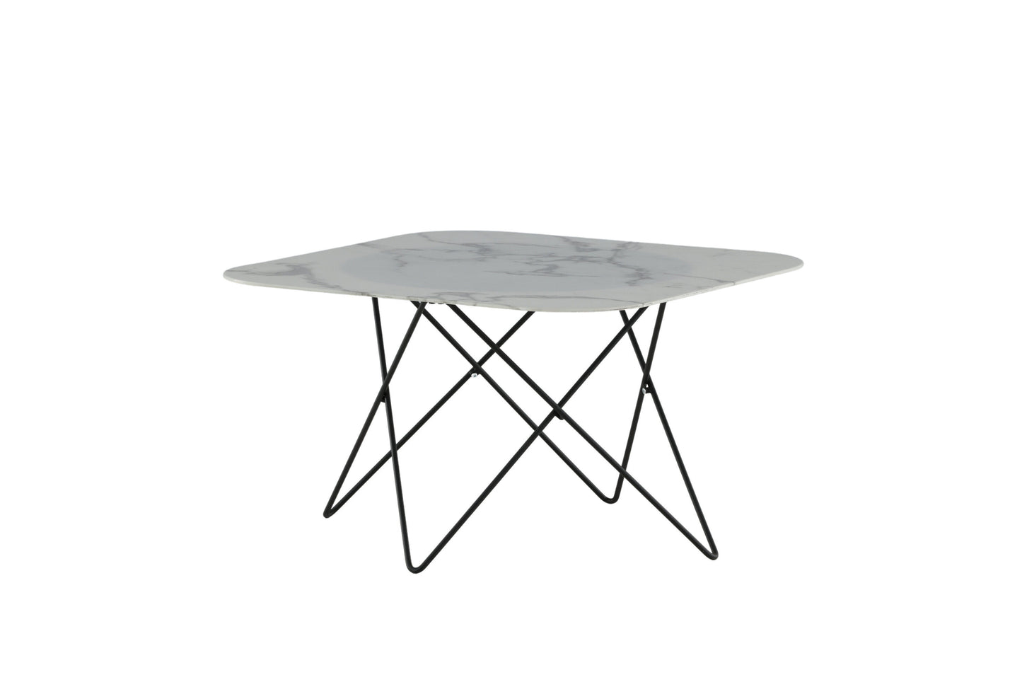 Tristar Couchtisch aus Metall und Glas in Weiß