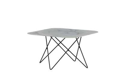 Tristar Couchtisch aus Metall und Glas in Weiß
