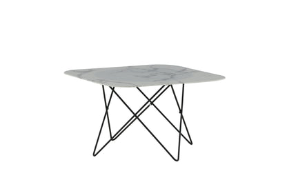 Tristar Couchtisch aus Metall und Glas in Weiß