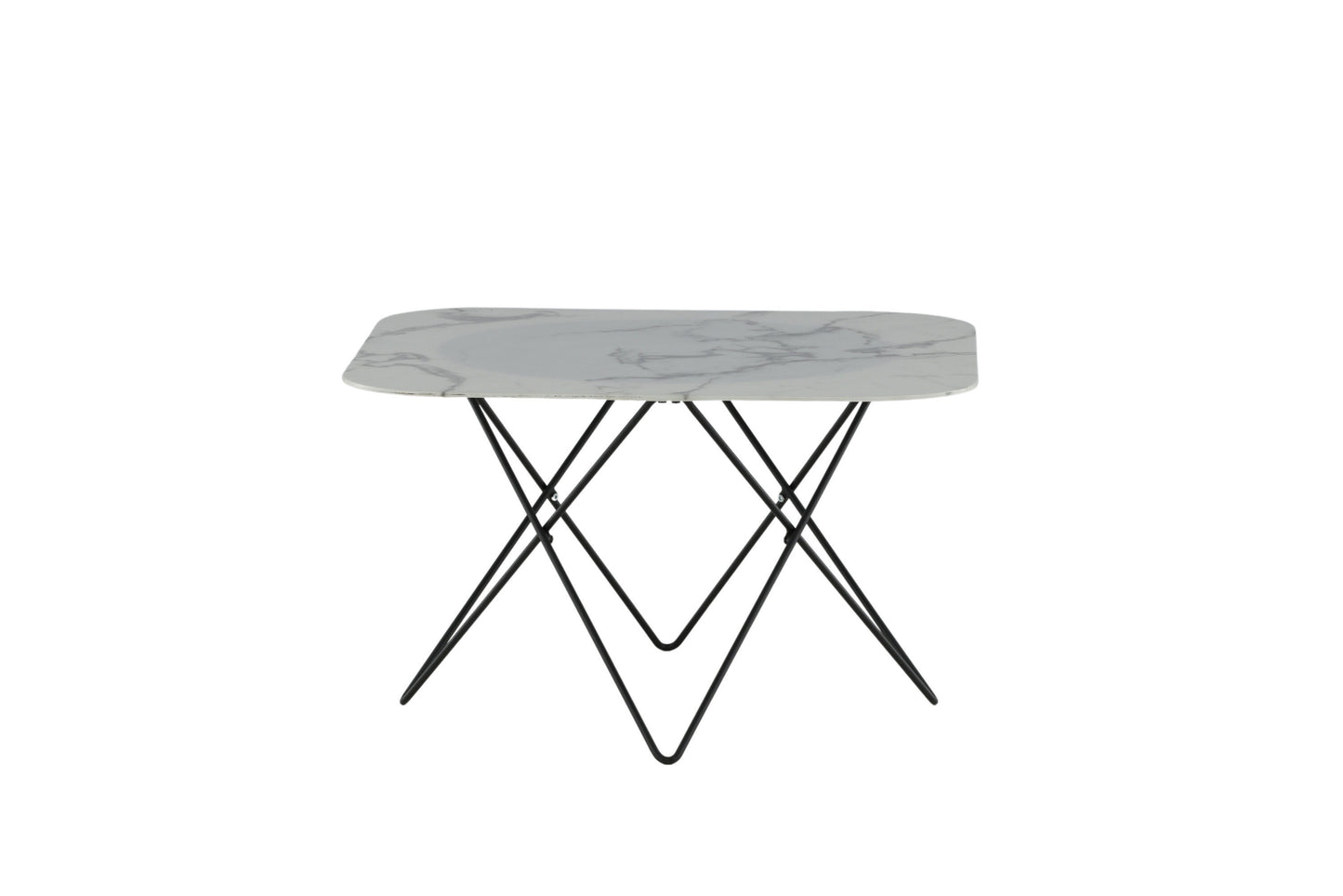 Tristar Couchtisch aus Metall und Glas in Weiß