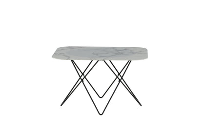 Tristar Couchtisch aus Metall und Glas in Weiß
