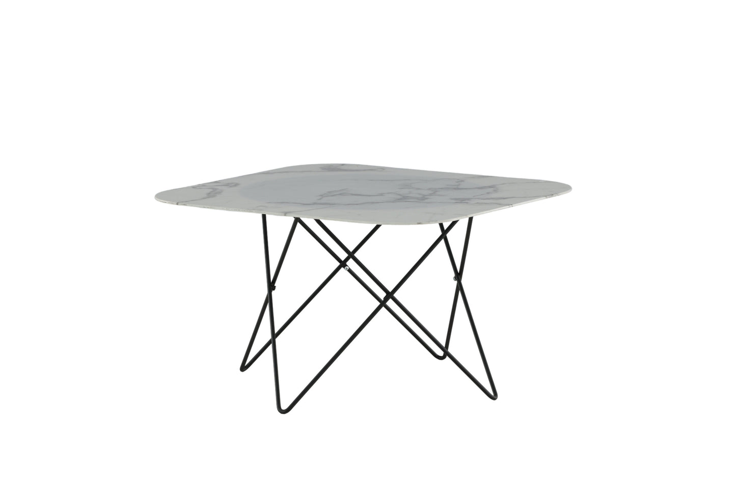 Tristar Couchtisch aus Metall und Glas in Weiß