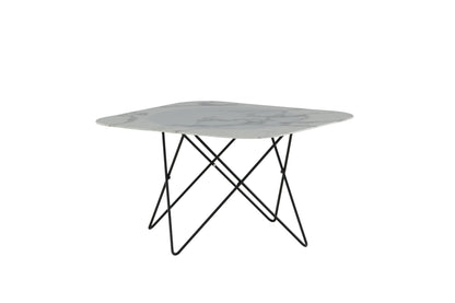 Tristar Couchtisch aus Metall und Glas in Weiß