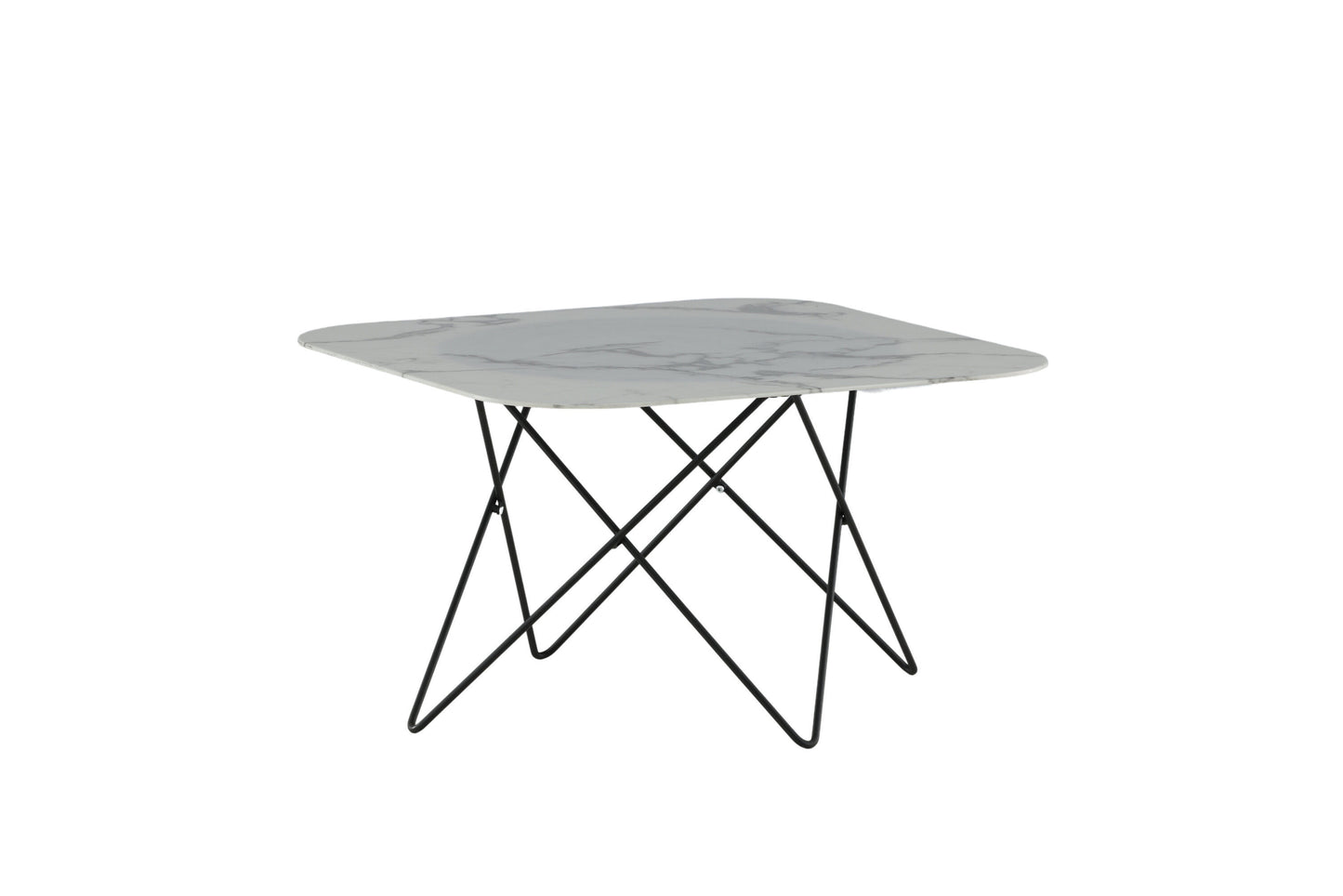 Tristar Couchtisch aus Metall und Glas in Weiß