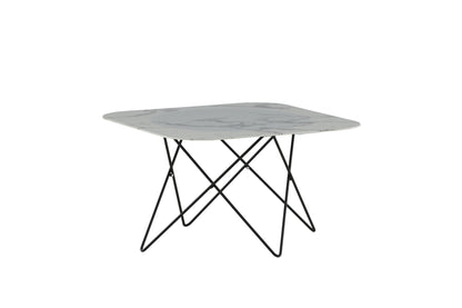 Tristar Couchtisch aus Metall und Glas in Weiß