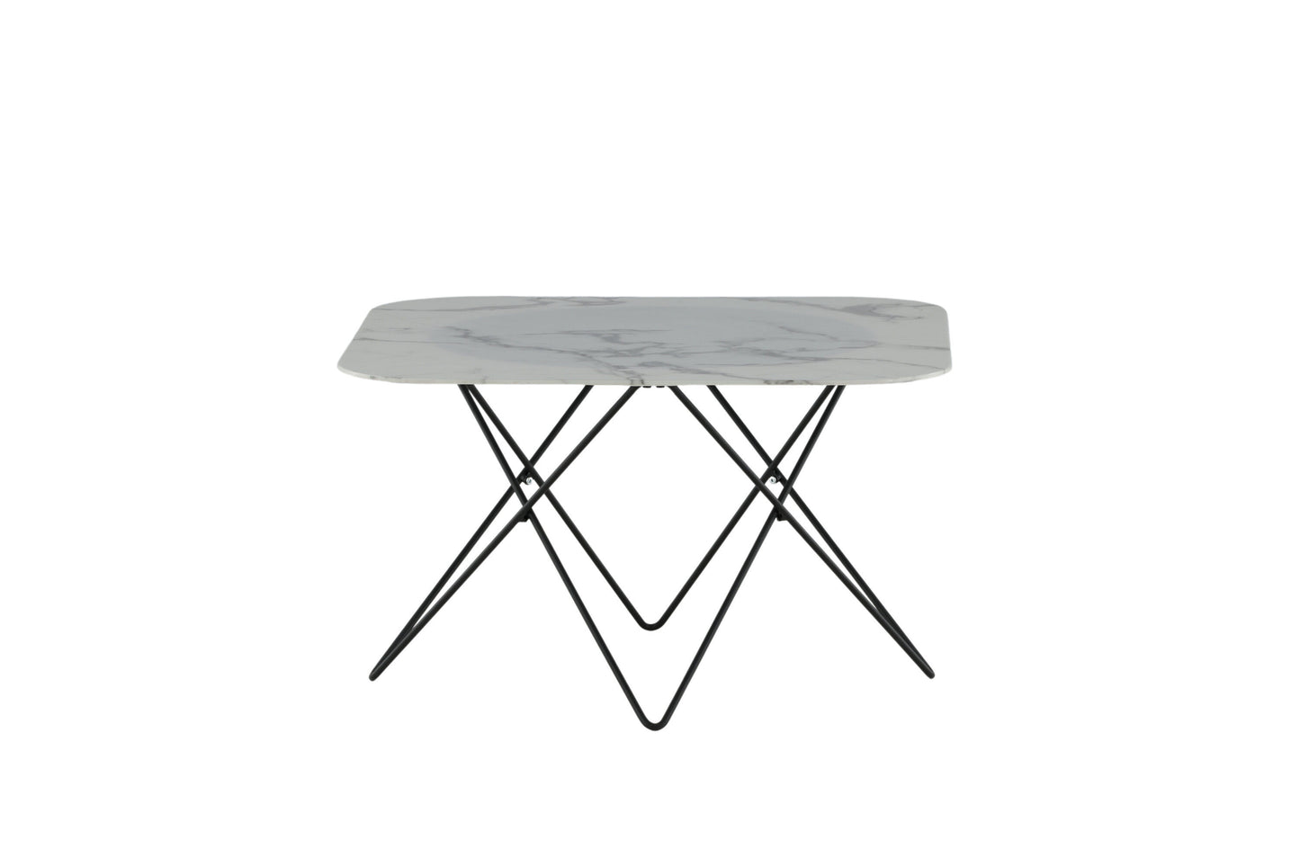Tristar Couchtisch aus Metall und Glas in Weiß