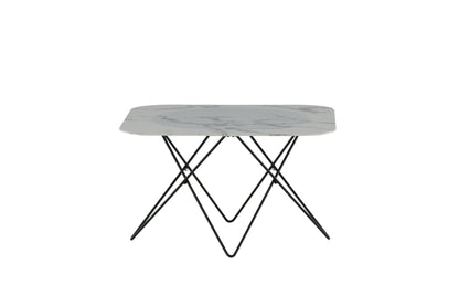 Tristar Couchtisch aus Metall und Glas in Weiß